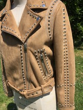 zara caramel suede studded