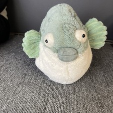 Jellycat Pacey Pufferfish Blow Fish Blue Green Teal Stuffed Plush
