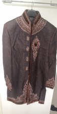 Men's Sherwani Indian Wedding Outfit Attire Brown