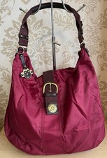 Kipling Hobo Slouch Shoulder Bag, Burgundy Maroon Leather Monkey Charm