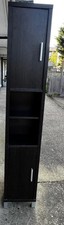 Tall Slim Brown Cupboard And Shelving Unit