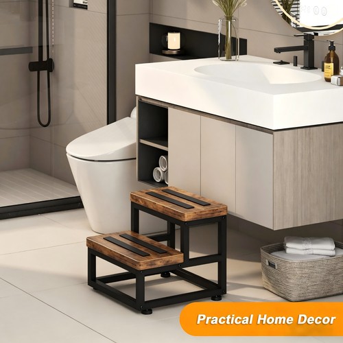 Wooden step stool - wooden, non