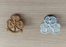 Pair of Girl Guide Metal Badges - One Silver Coloured & One Bronze Coloured 