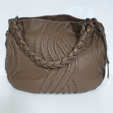 Gharani Strok Women's Real Leather Shoulder Bag Brown Large