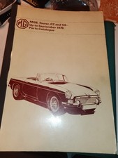 MGB,  -parts catalogue. up to sept. 1976.plus MG OWNERS CLUB BADGE