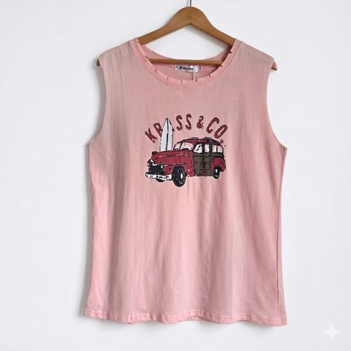 Kaycee pink graphic tank - top,