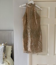 Allyson Collection Gold Embellished Dress Sequin Large party cruise