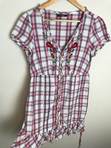 White red tartan check cotton - white,