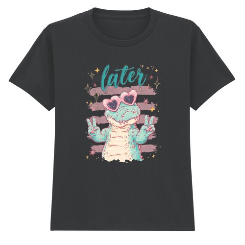 Later girls shirt alligator - girls,