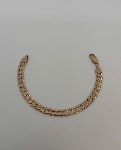 9ct solid gold curb bracelet - gold,