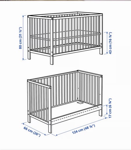 Ikea gulliver baby cot - cot, with