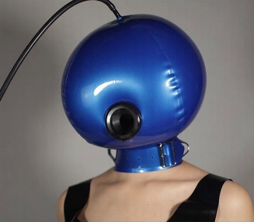 Latex inflate hood double - hood,