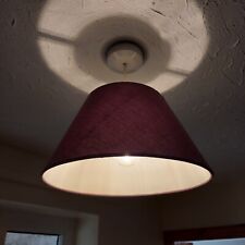 B&Q Purple Lampshade Plum Fabric Coolie Conical Pendant Table Light 30cm