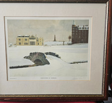Graeme W Baxter Signed Print St Andrews Old Course - Snow {map}
