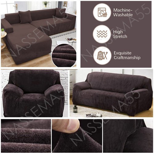 Velvet elastic stretch sofa - elastic,