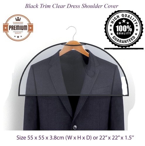 Black trim clear dress - trim,
