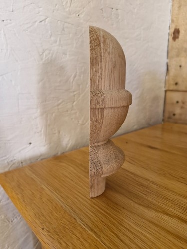 Solid oak half newel post - oak,