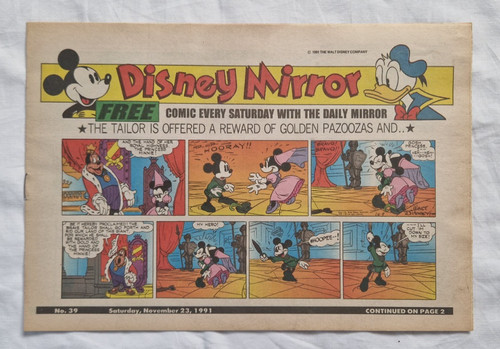 1991 disney mirror comic - 1991,