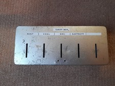 Vintage Gold Coloured Metal Thrift Household Savings Money Box – Divided Inside