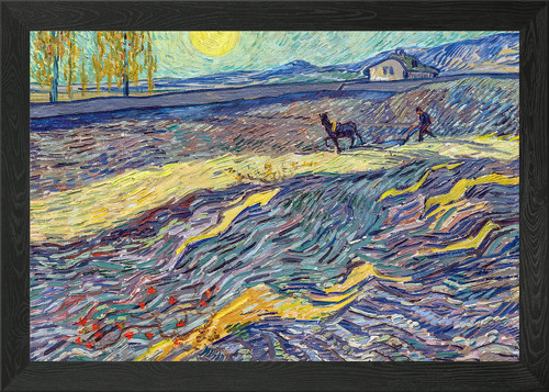 Van gogh plowing farmer - plowing, framed