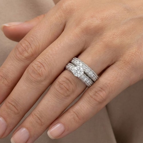 Engagement ring set 14k gold - ring,
