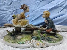 Capodimonte Figure Group of Children On The Seesaw by Milio