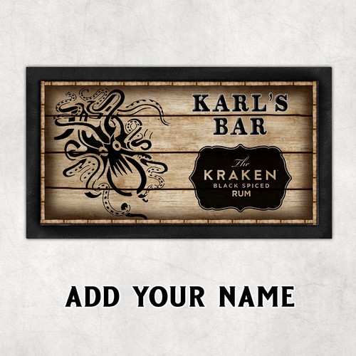 Personalised kracken rum - rum, bar