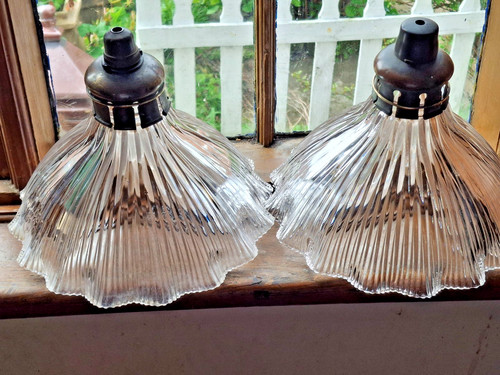Rare pair vintage holophane - pair,