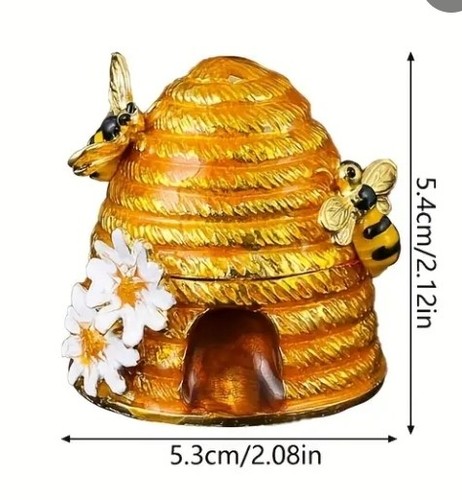 Enamel beehive trinket box - beehive,