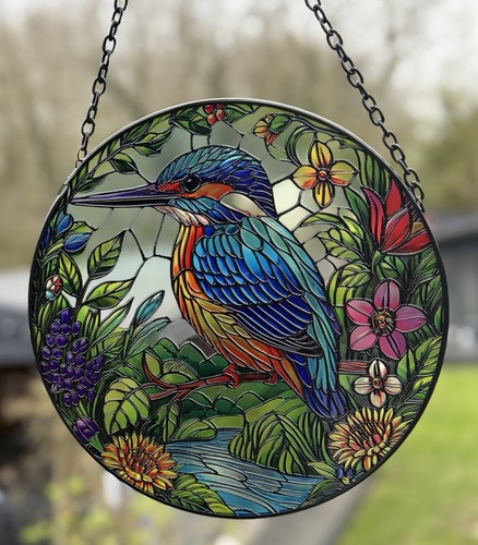 Kingfisher stained glass - kingfisher,