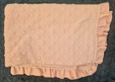 Mothercare Popcorn Velboa Blanket Pink 70x100cm satin frill trim Used Preloved
