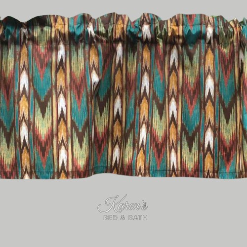 Aztec stripe valance western - valance,