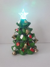 Vintage Ceramic Light Up Christmas Tree Ornament Battery Operated Working.