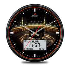 Islamic Azan Adhan Wall Clock Alarm Calendar Prayer Home Ramadan Kaaba