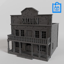 Old West Saloon Tabletop Gaming Terrain 3D Printed 10/15/20/28/32MM