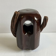 Vintage Brown Ceramic Electric Pole Insulator PP 504