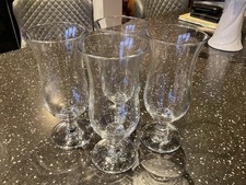 Set of 4 Attractive Tall Narrow Pedestal Glasses for Cocktails 400ml Excellent 