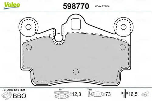 Brake pads rear axle 598770 - rear,