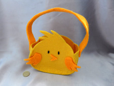 Yellow Easter chick felt bag basket Easter Egg hunt children’s bucket 15cm high