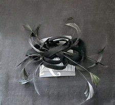 ACCESSORIZE Black Fascinator w Feathers, RRP£20 Wedding/Formal, Hair Decoration