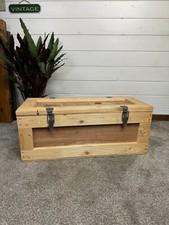 Wooden Military Chest Trunk