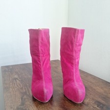 Atmosphere at Primark UK7 Stiletto Hot Pink Velvet Style Boots