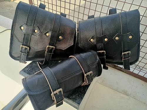 Genuine black goat leather - black,