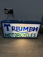 VINTAGE “TRIUMPH MOTORCYCLES “DEALER  LIGHT BOX ILLUMINATED 3D PERSPEX 18”L