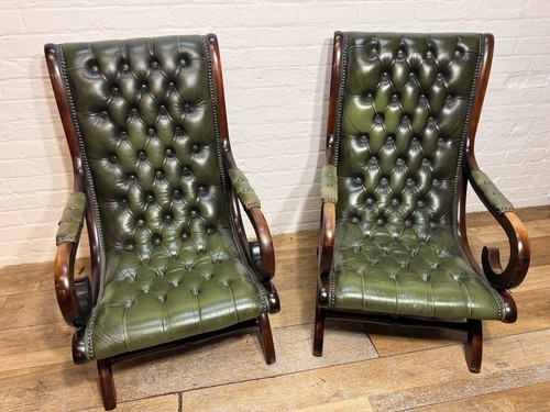 Pair chesterfield armchairs - chesterfield,