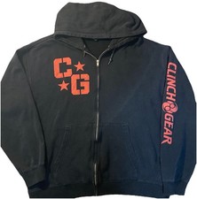 VTG Y2K Clinch Gear Full Zip Hoodie Men’s XL Black MMA UFC Pride Dan Henderson