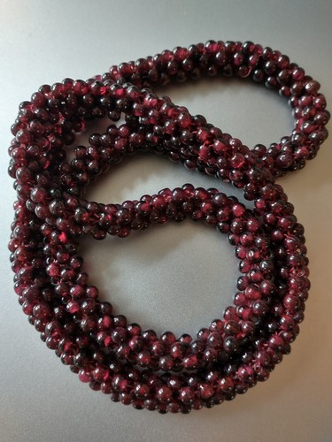 Vintage garnet rope - garnet, cluster