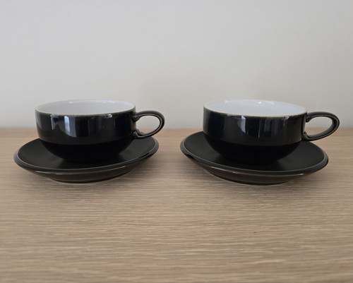 Denby jet black cappuccino cup - black,