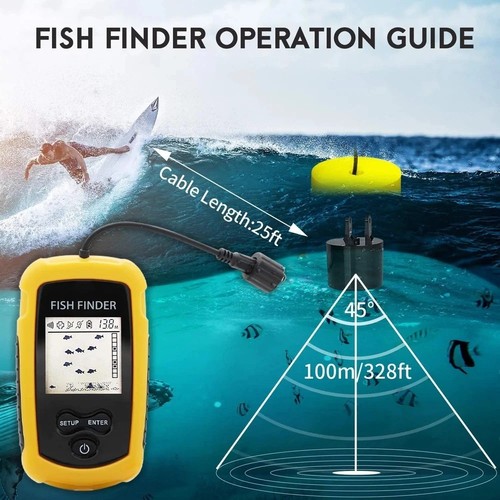 100m fish finder sonar - fish,