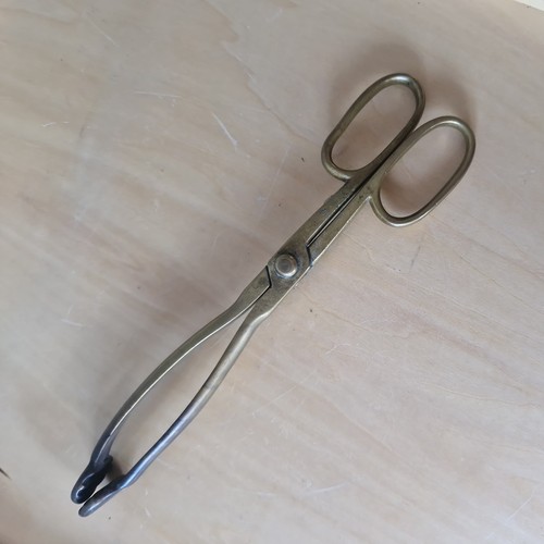 Antique coal fire - fire, tongs